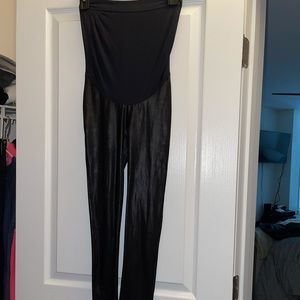 Spanx faux leather mama leggings